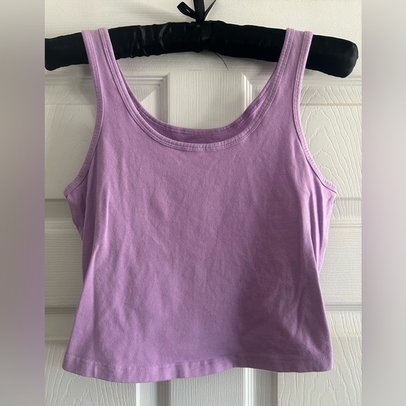 Juniors' SO Purple Cropped Double Scoop tank top, Sz Medium - Picture 1 of 3